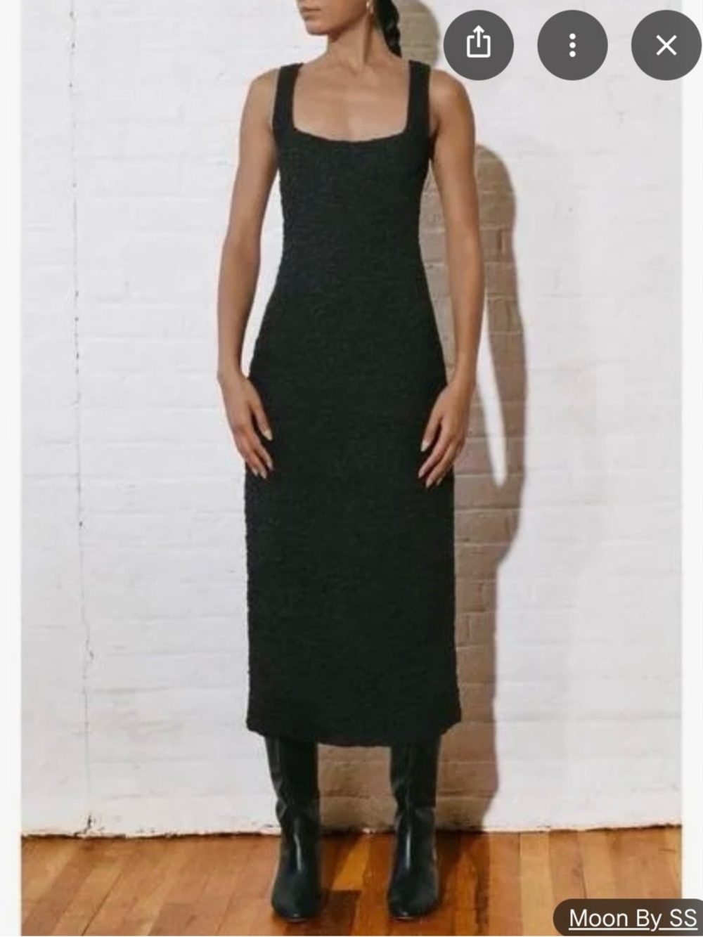 Mara Hoffman Sloan Popcorn Tencel Midi Dress in Black - Size Medium